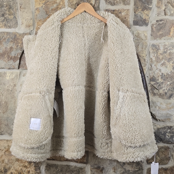 NWT Mango Vintage Effect Shearling Jacket - Picture 6 of 11